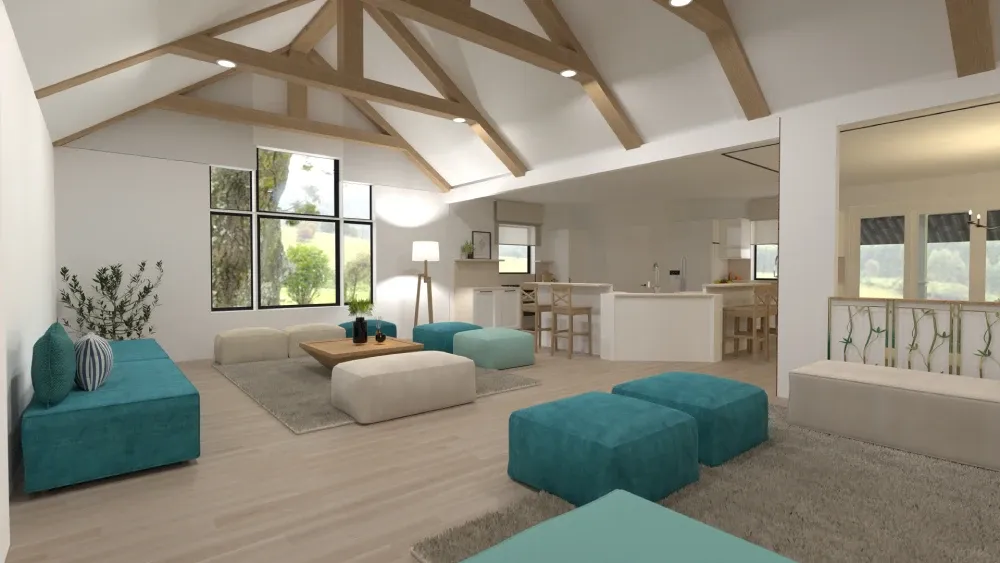 open concept living room optimized for foot traffic