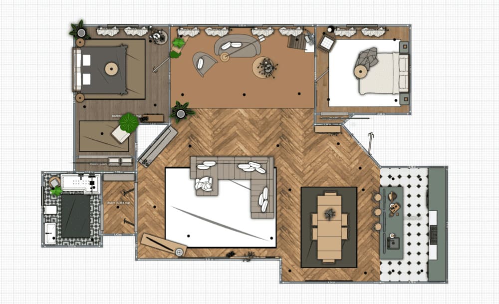 Planta de apartamento grande.