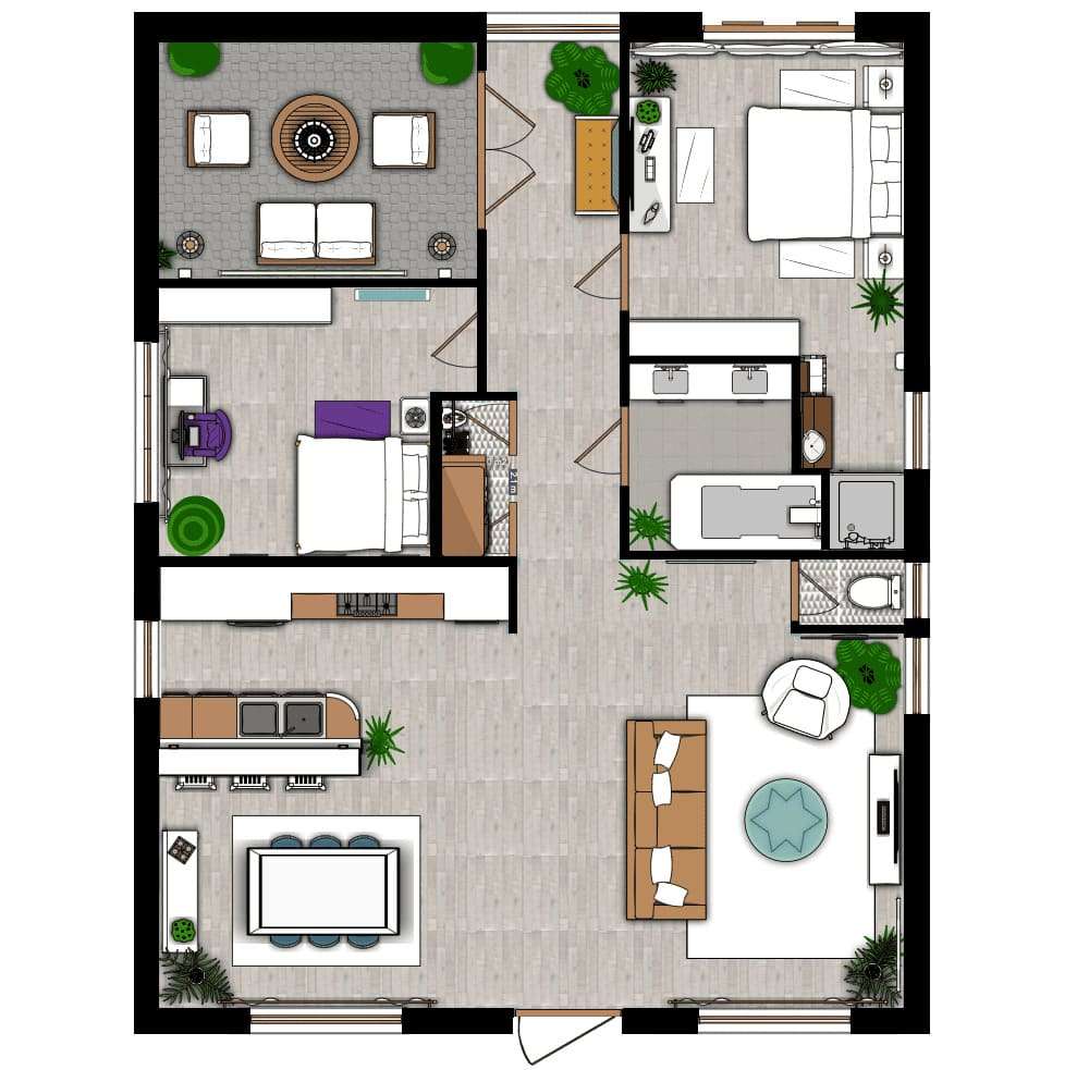 Apartamentos com 2 quartos e varanda