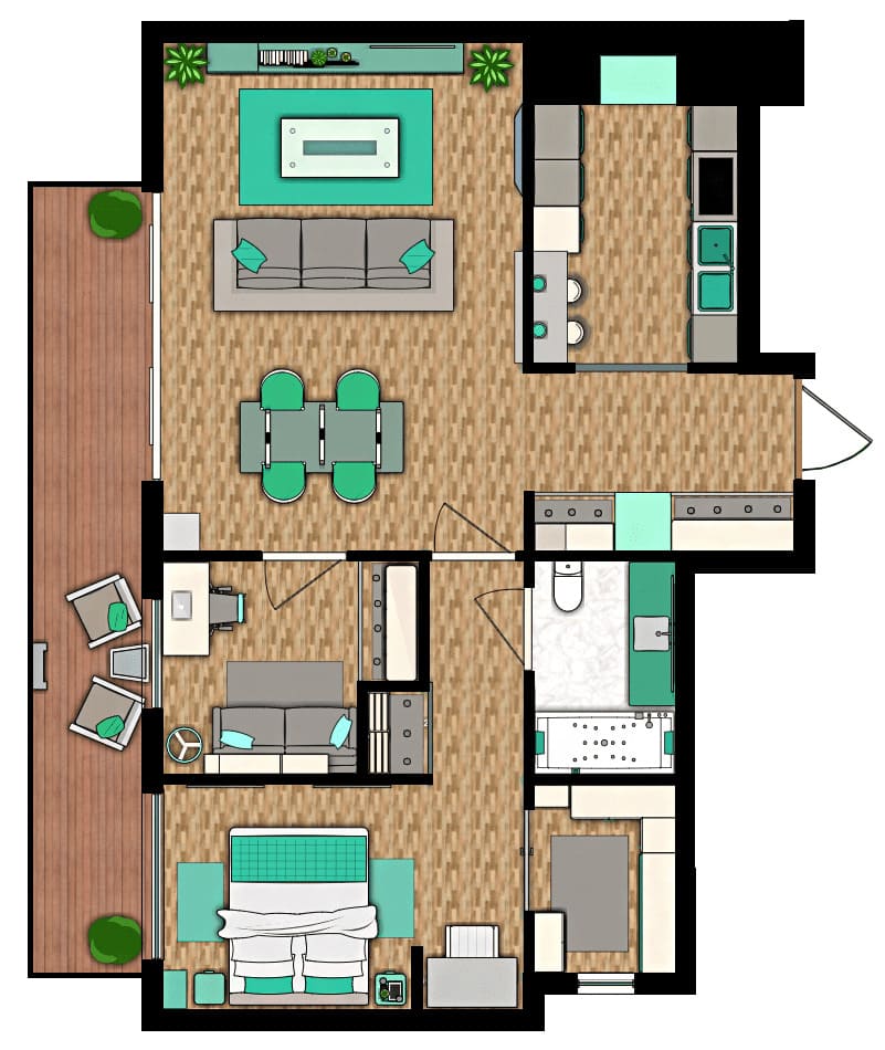 Apartamento com varanda