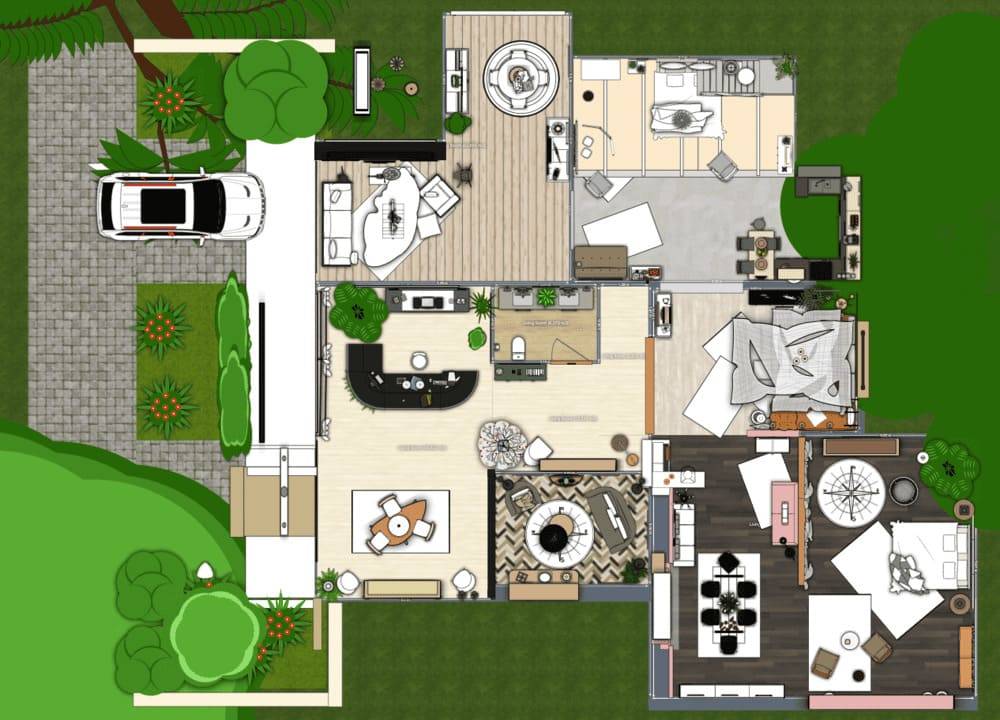Apartamento de dois quartos de 90 metros quadrados