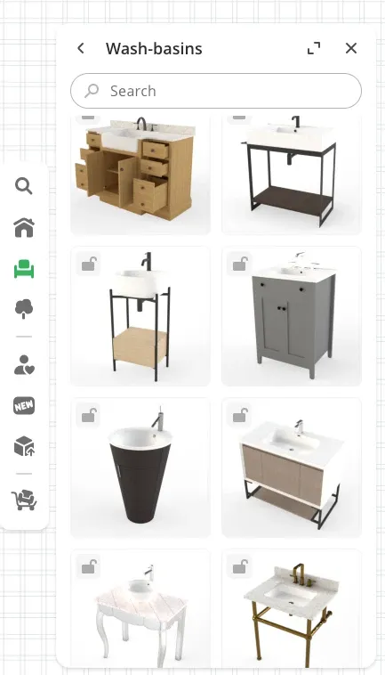 wash basins from Planner 5D