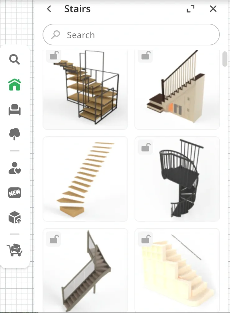 staircase templates in Planner 5D