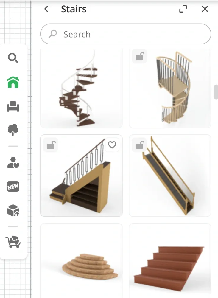 choose youru stairase in planner 5D