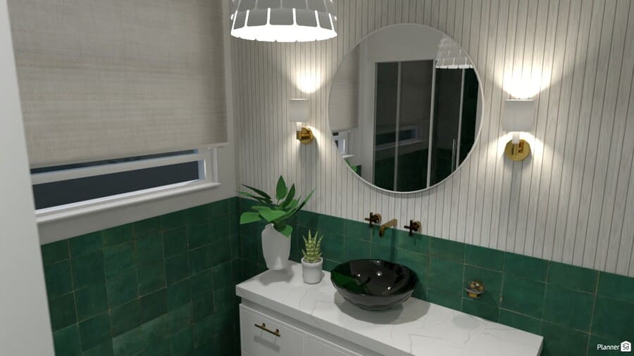 Banheiro com azulejos coloridos