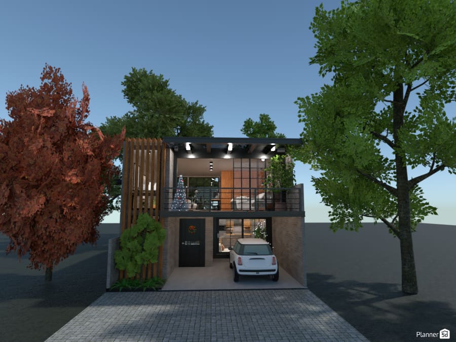 criar fachada de casa com IA: fachada de casa dois andares