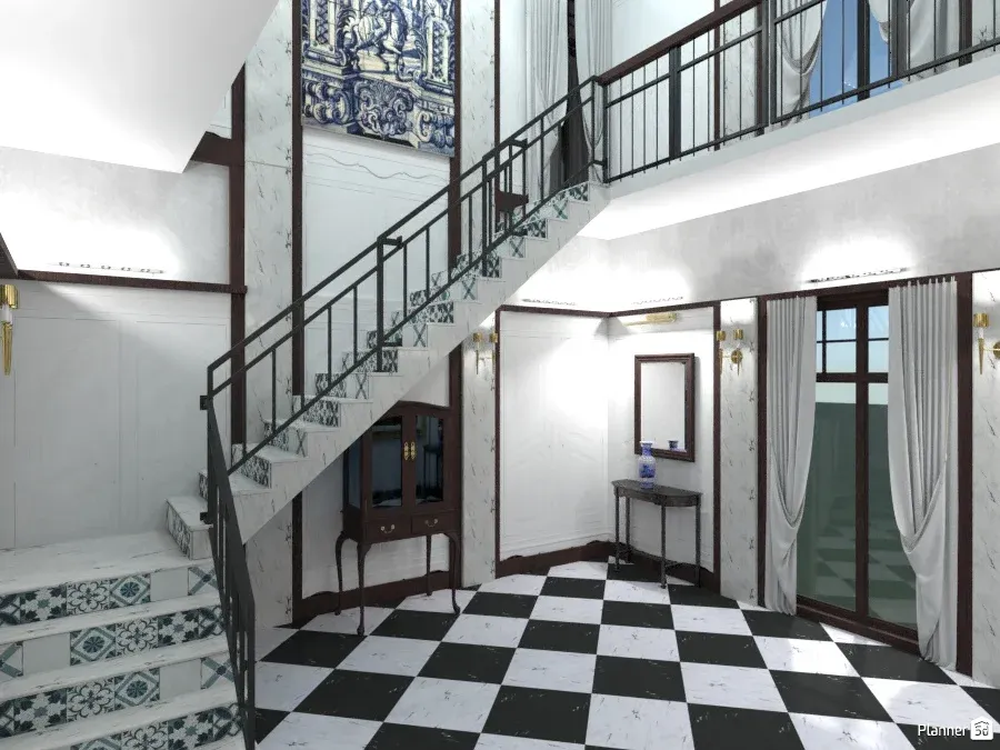 metal staircase in a villa