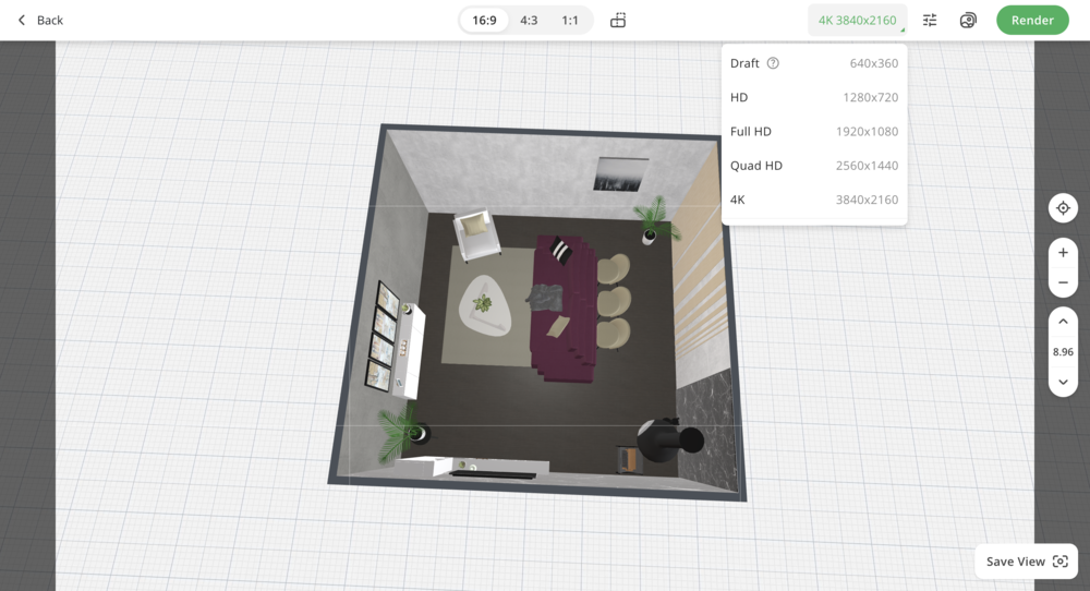 Criação de render profissional no Planner 5D