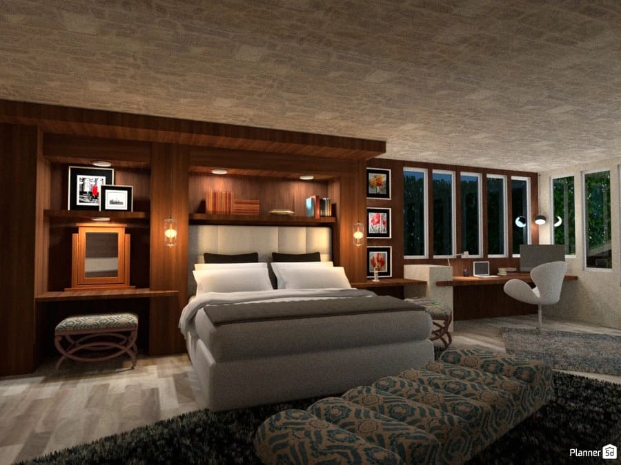 render de quarto criado no Planner 5D