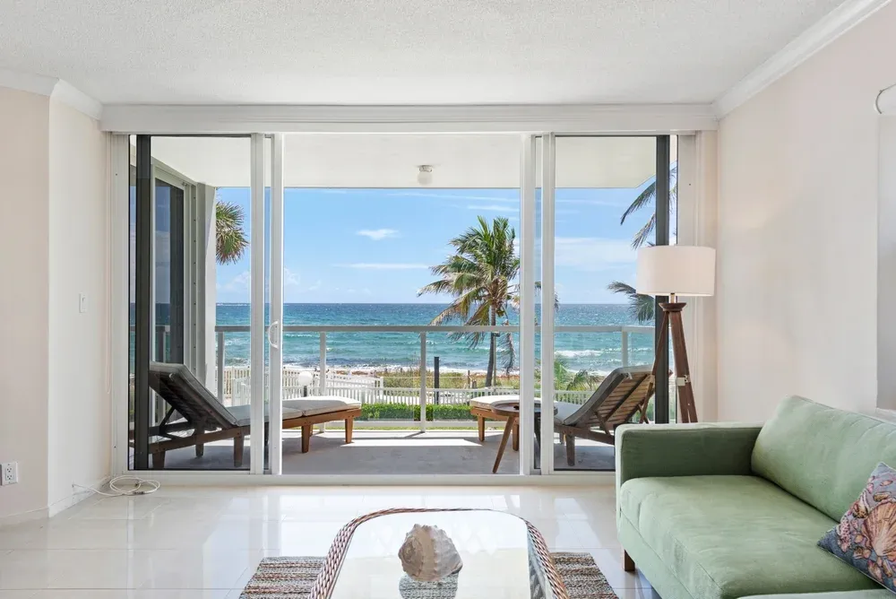 Beach side condo in neutral color palette