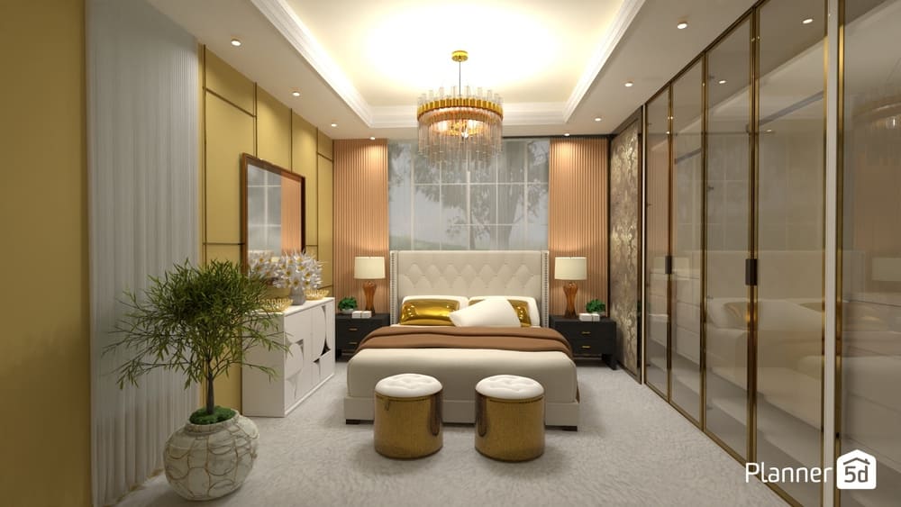 quarto projeto com cobinação de cores análogas