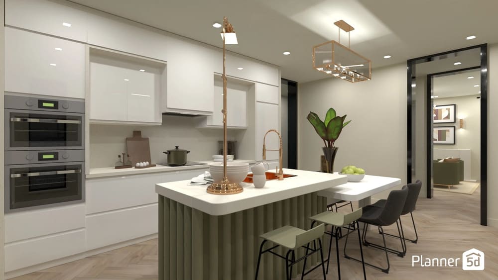 render de cozinha 3D