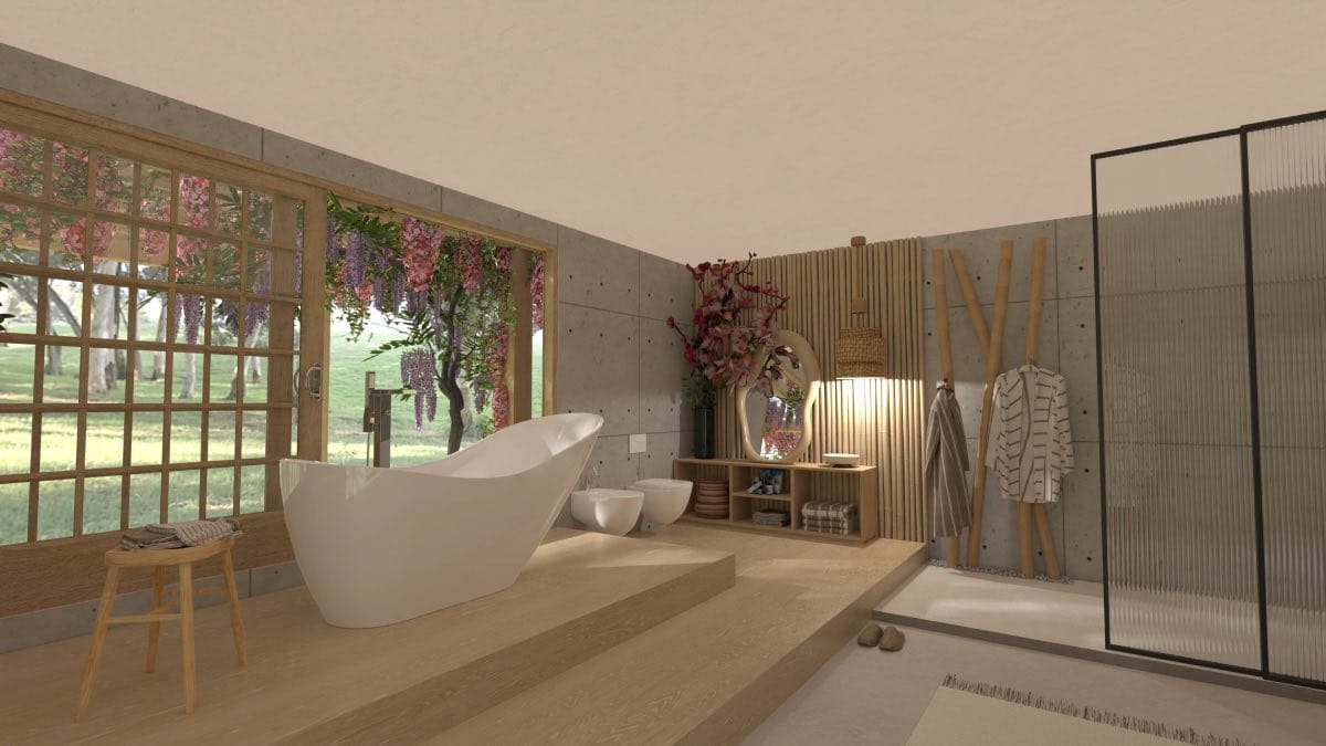 render 3d cuarto de baño moderno, cómo usar planner 5d, decoración