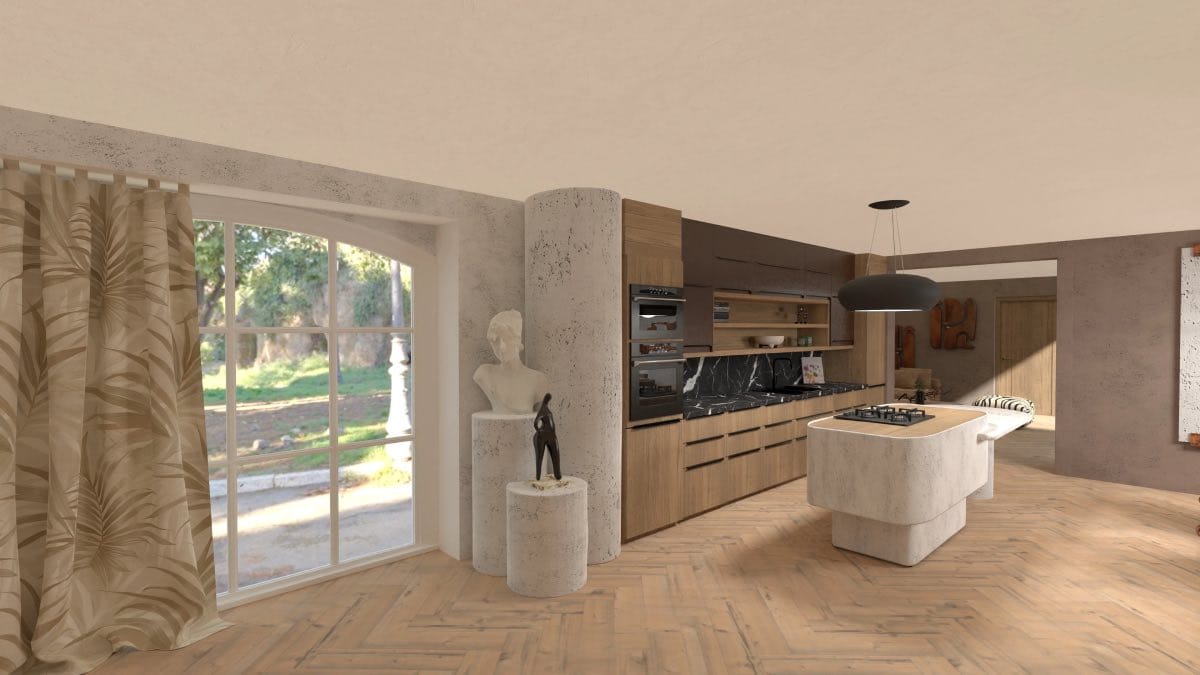 render 3d de cocina lujosa, cómo usar planner 5d, decoración