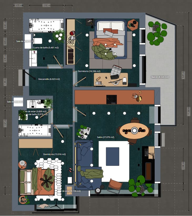 Planta baixa de casas com 2 suítes