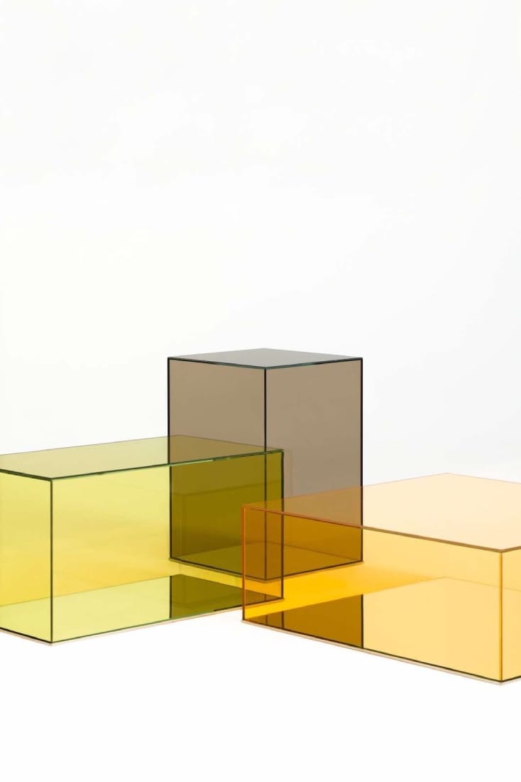 glass cube tables