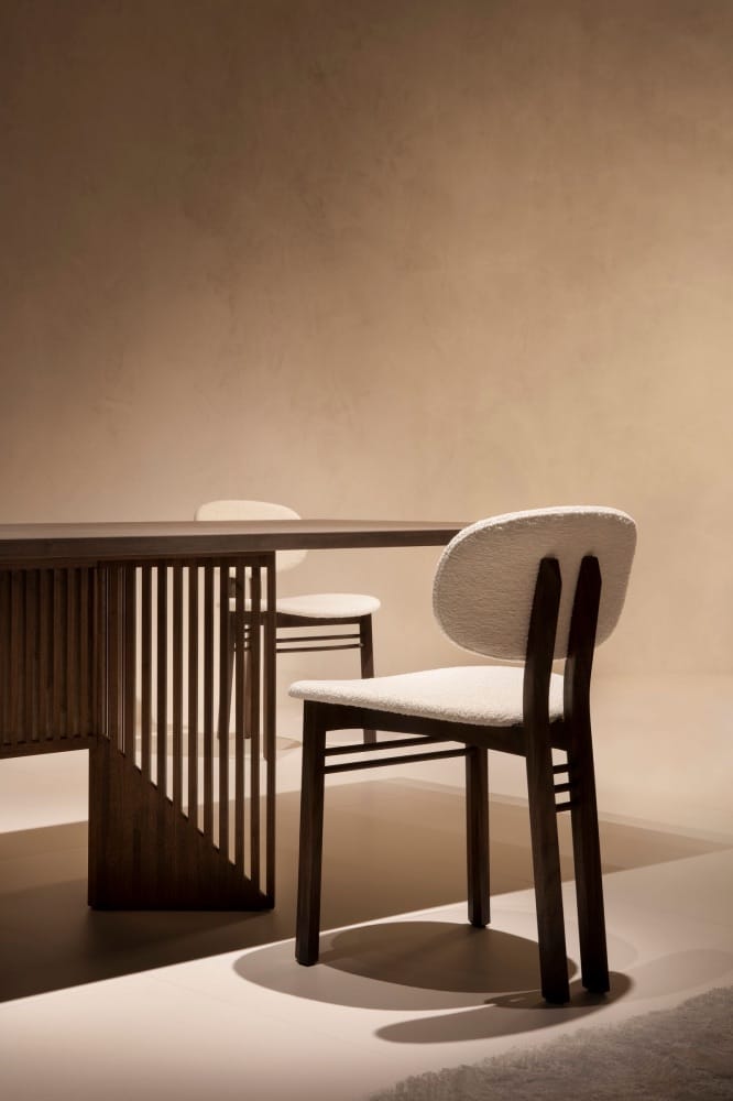 dining room chair and table made of sustainable materials