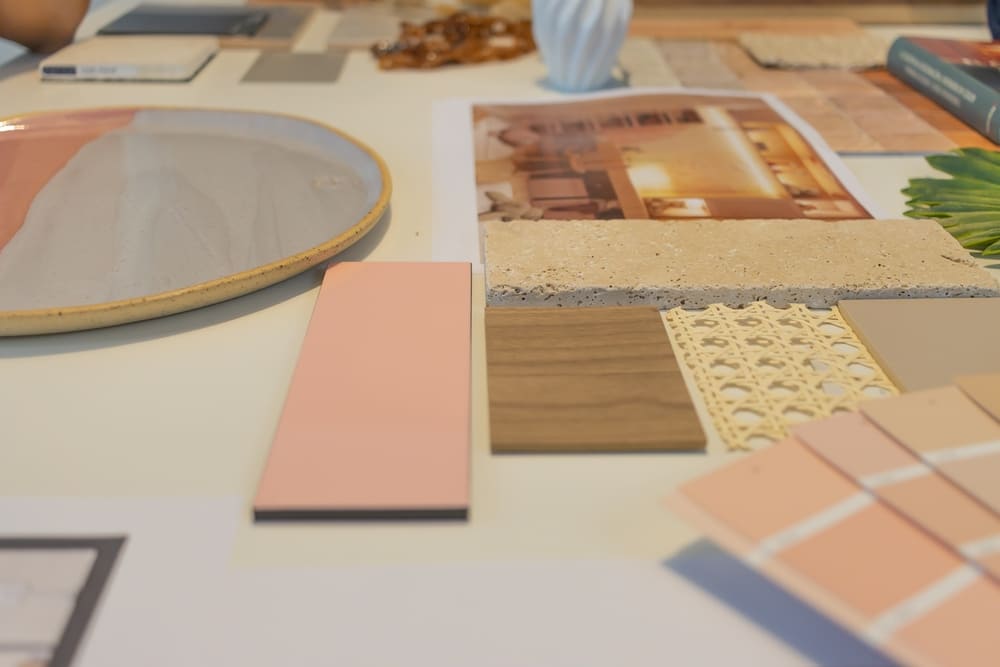 criação de moodboard físico para design de interiores