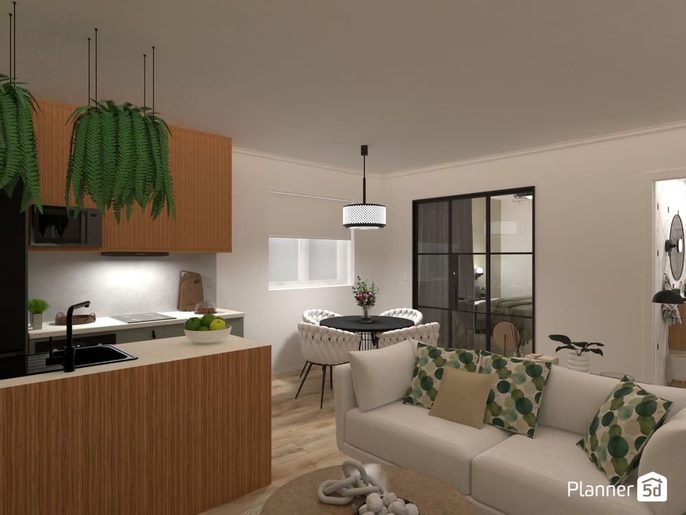 render 3D de apartamento criado no Planner 5D