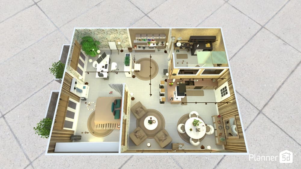 planta baixa 3D de casa