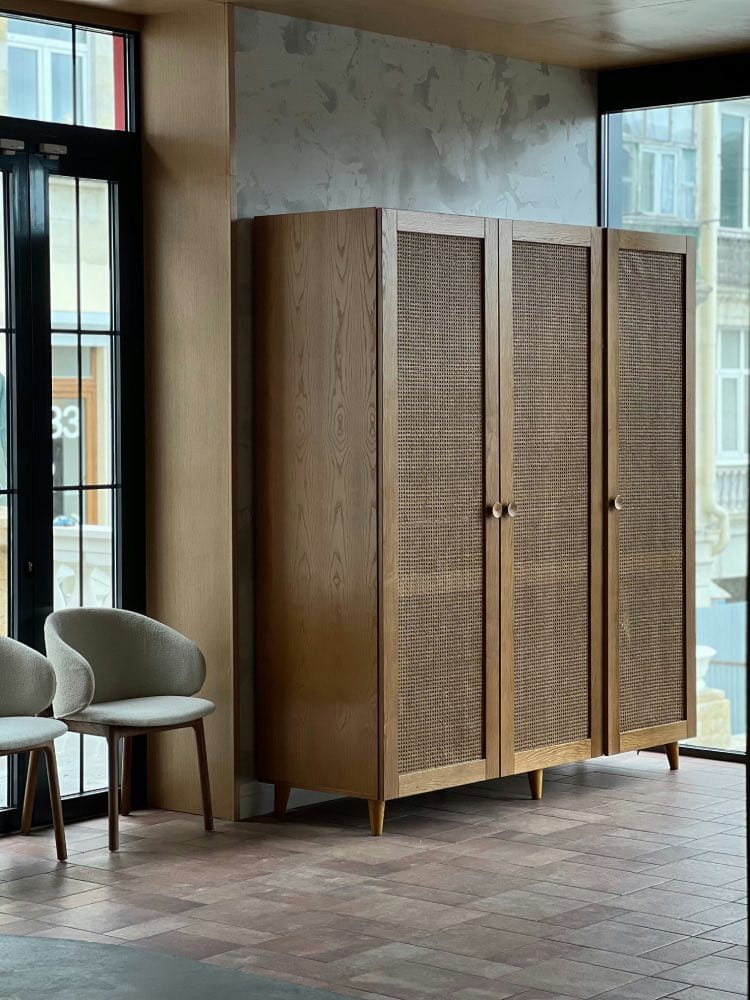 Decoración de estilo contemporáneo. armario moderno de madera