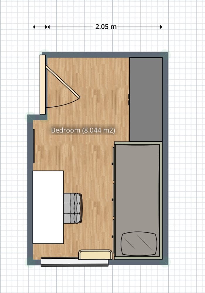 plano de dormitorio infantil con medidas