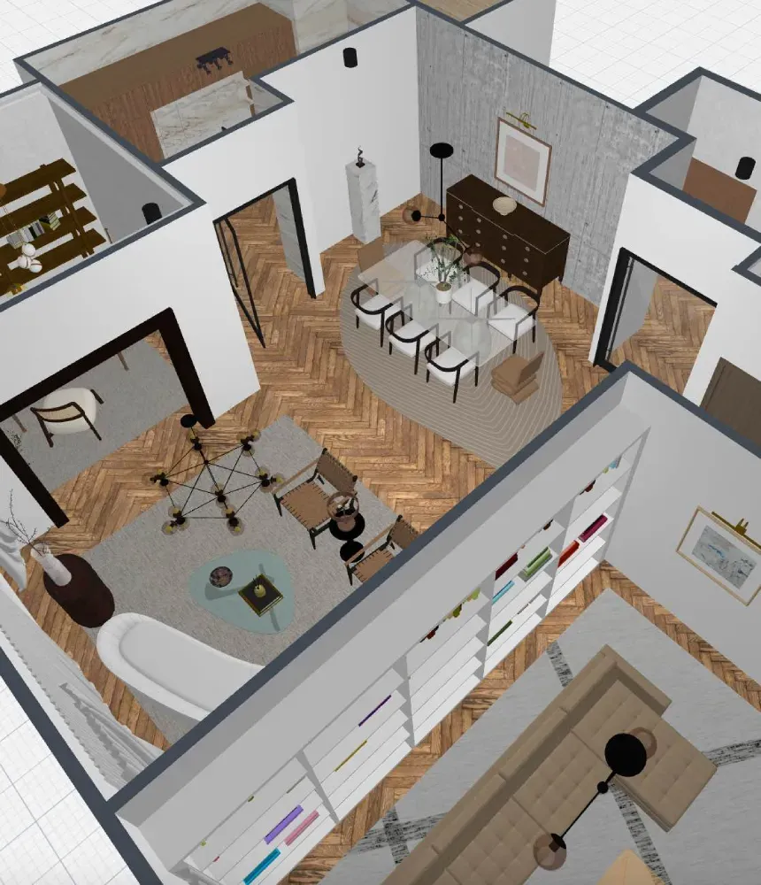 3D view of a floor plan
