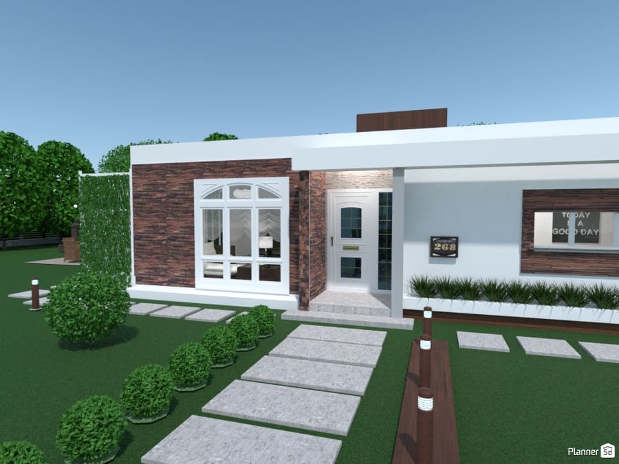 frente de casas com jardim