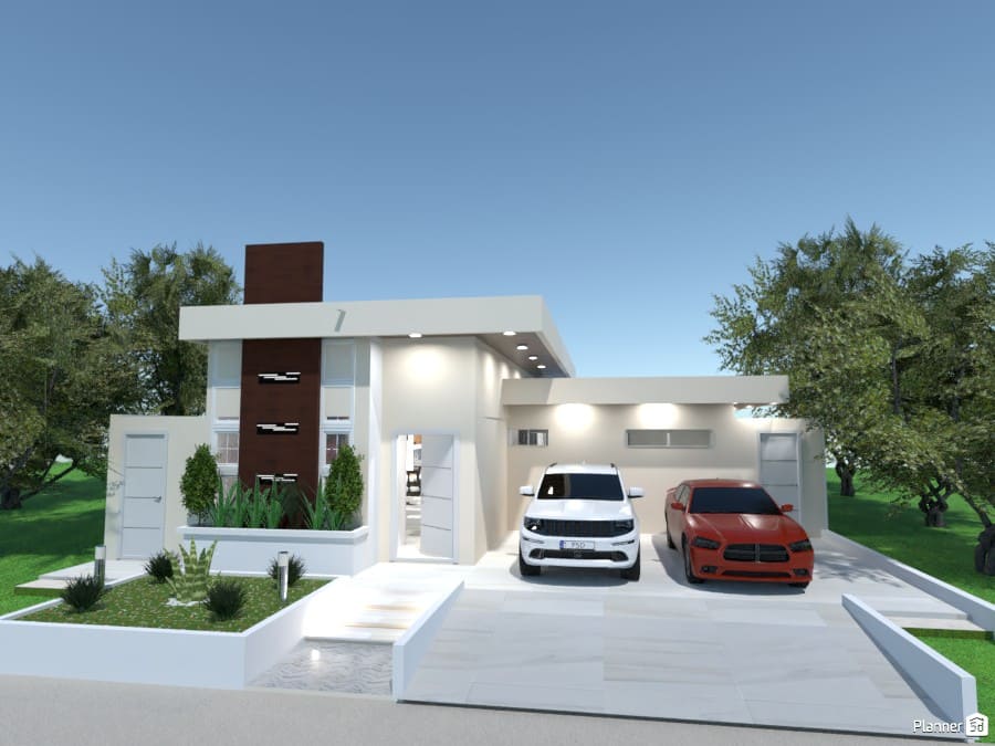 Jardim com iluminação decorativa