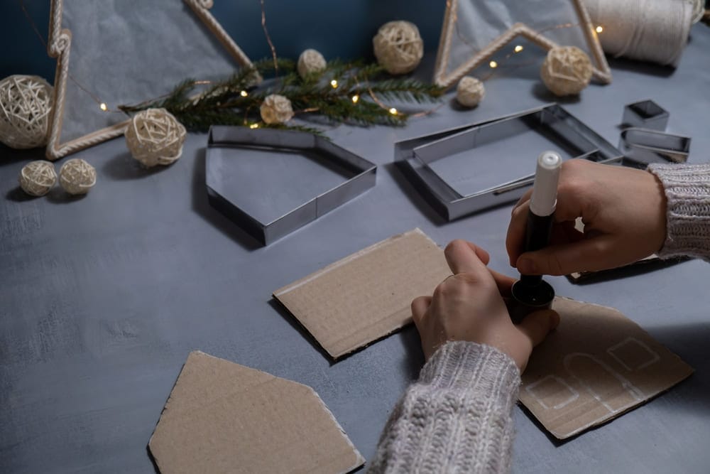 Ideias de decoração natalina, decoração de Natal simples e barata feita com moldes