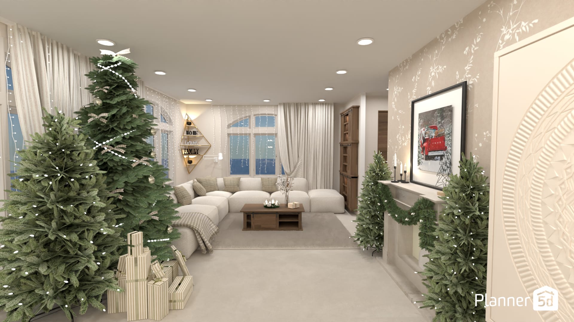 Living room with Christmas decor 