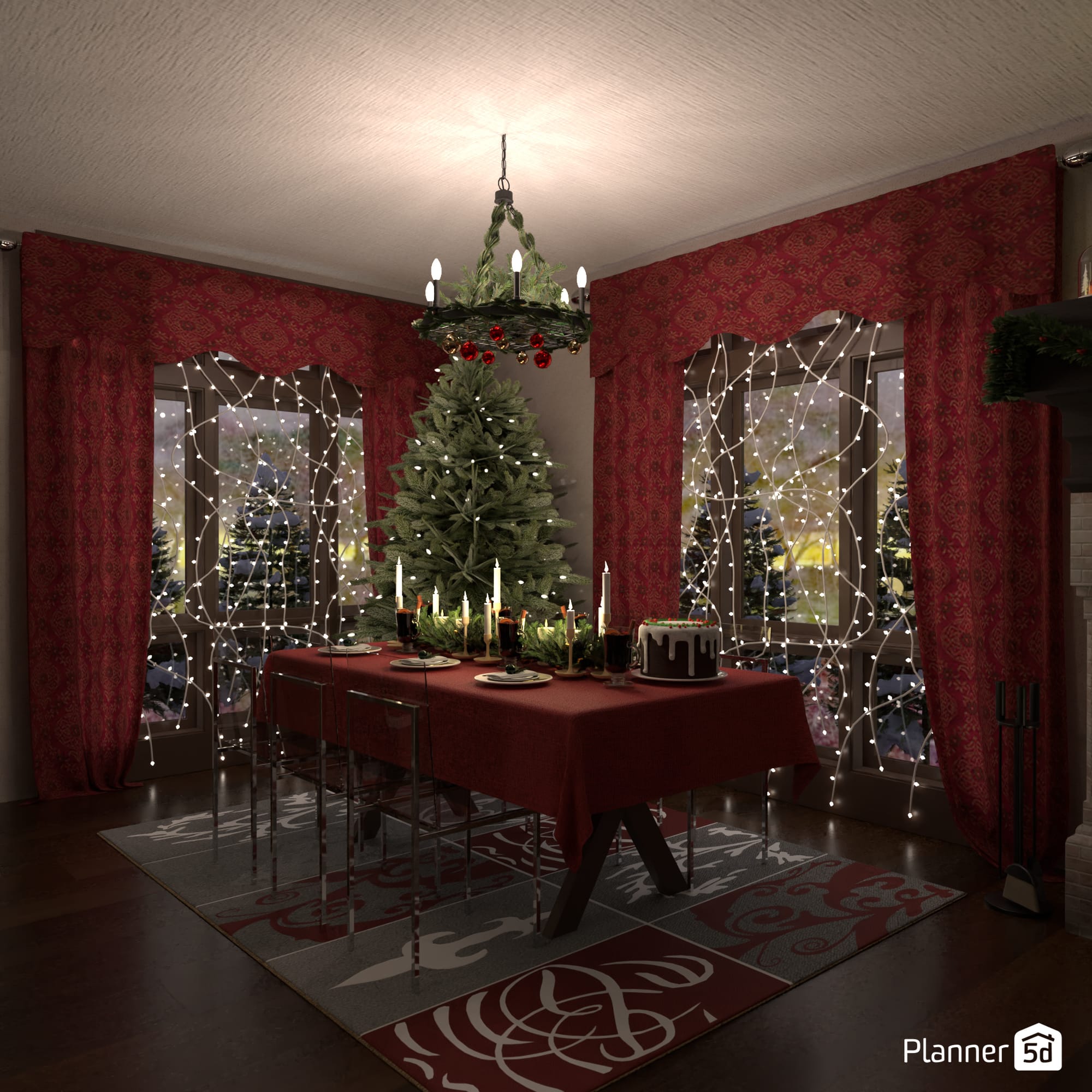 Moody Christmas design with Planner 5D