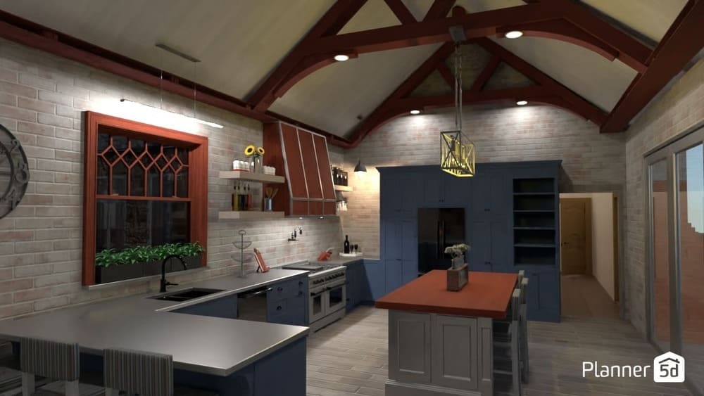 reforma de casas, render de cozinha em 3D