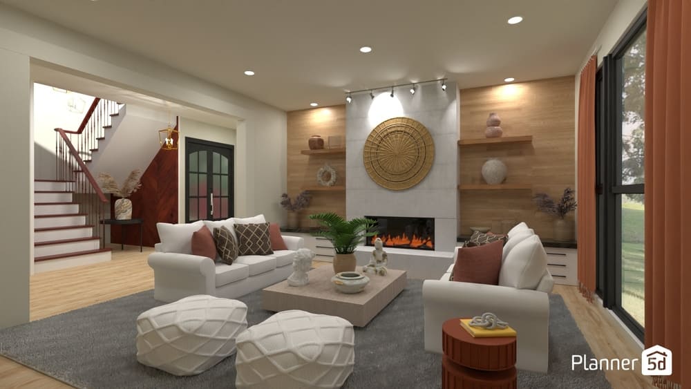 quanto custa reformar uma casa, render de sala de estar 3D, planner 5d