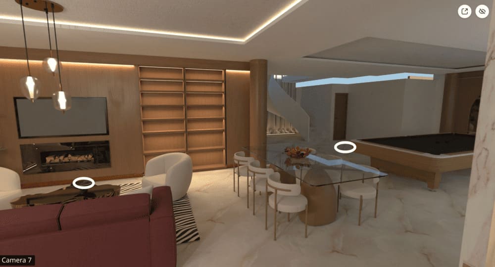 visão do Tour em 360º do Planner 5D