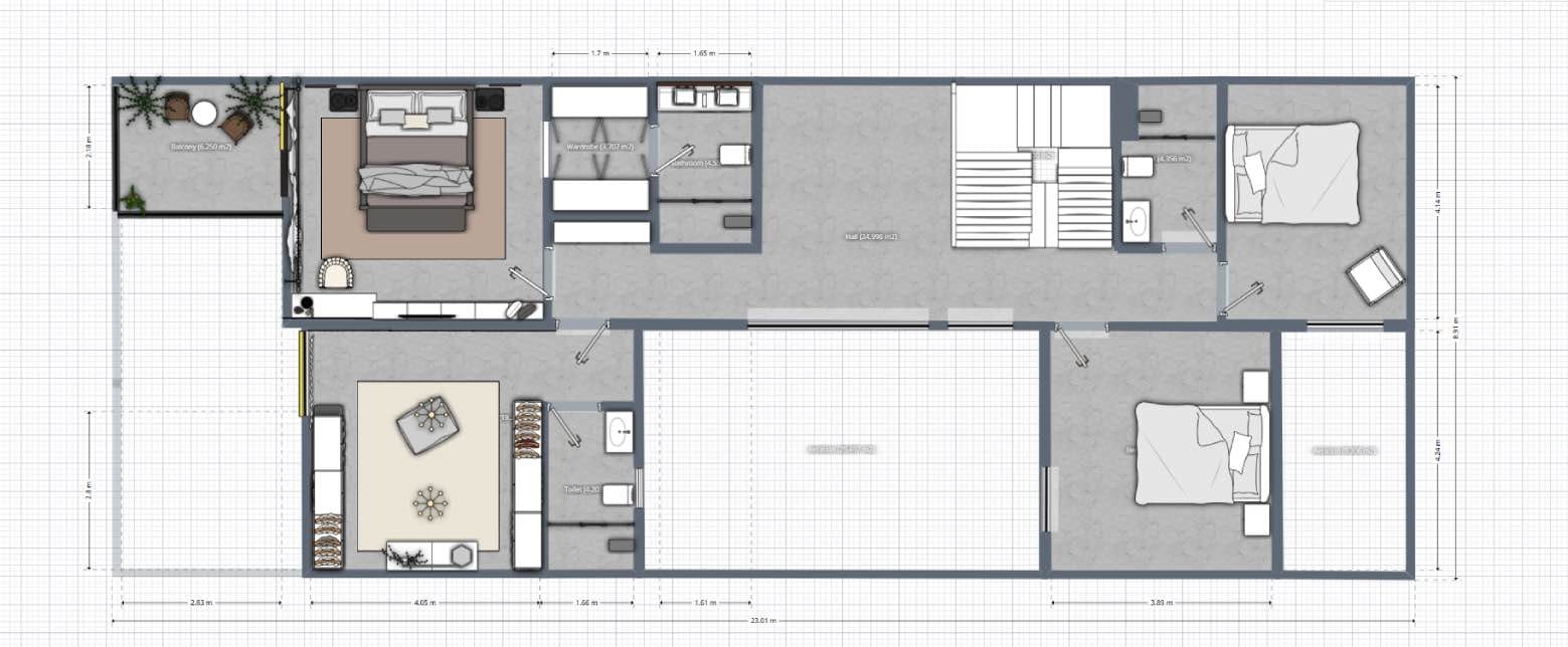 planos de casas de 3 dormitorios, planner5d