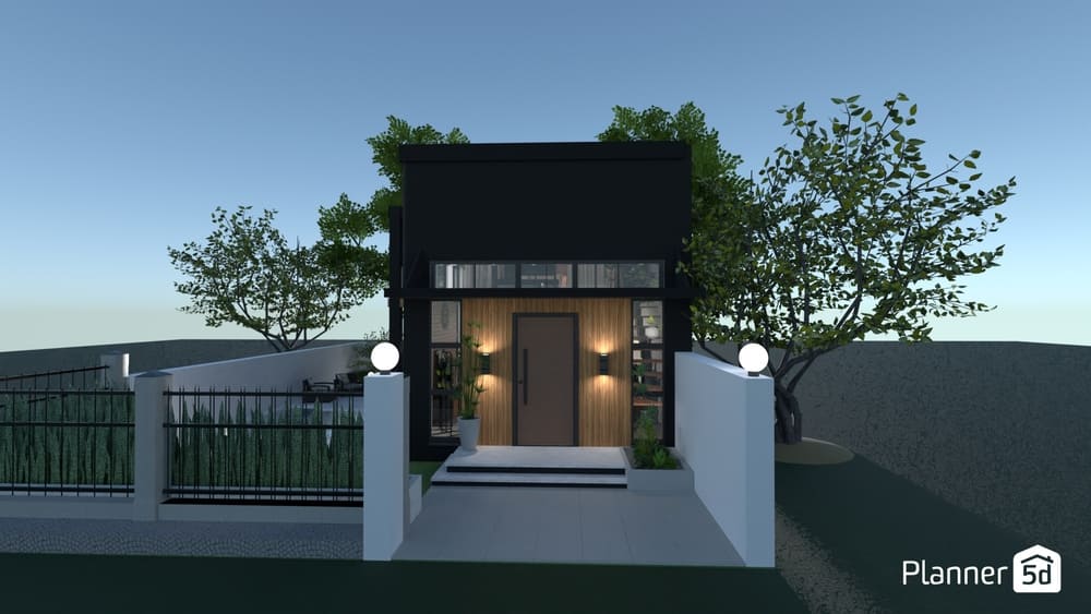 fachada de casa pequena simples e moderna