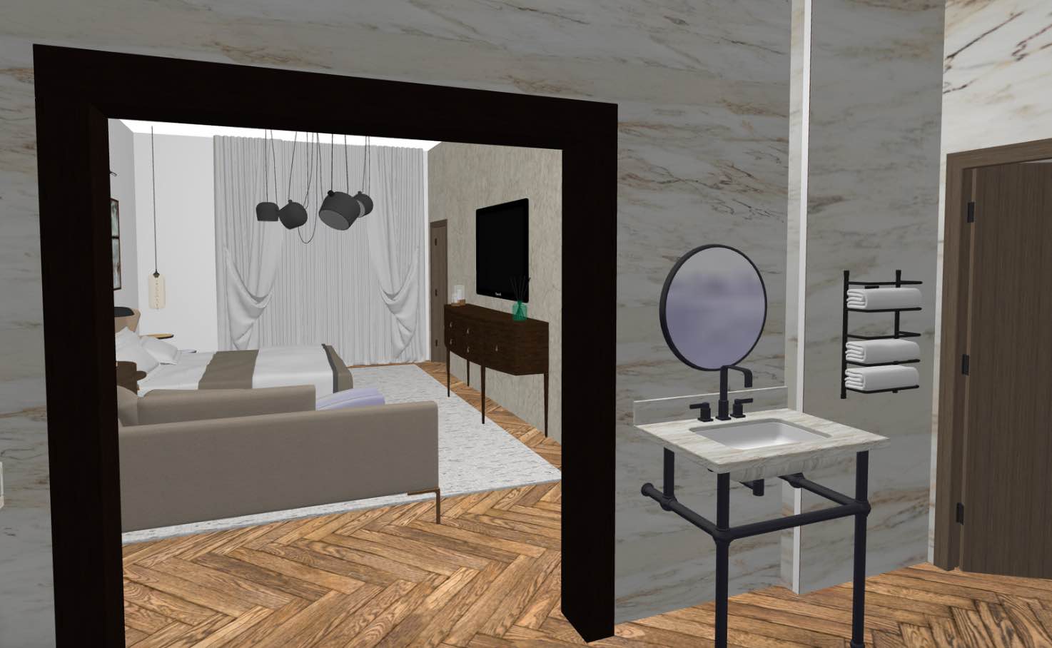 render 3d cuarto de baño, planner 5d