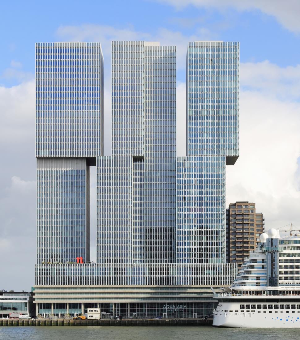 obras de Rem Koolhaas: De Rotterdam, Rotterdam. rascacielos cristal