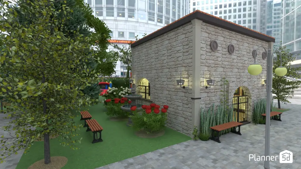 criar jardim com IA, área externa com jardim