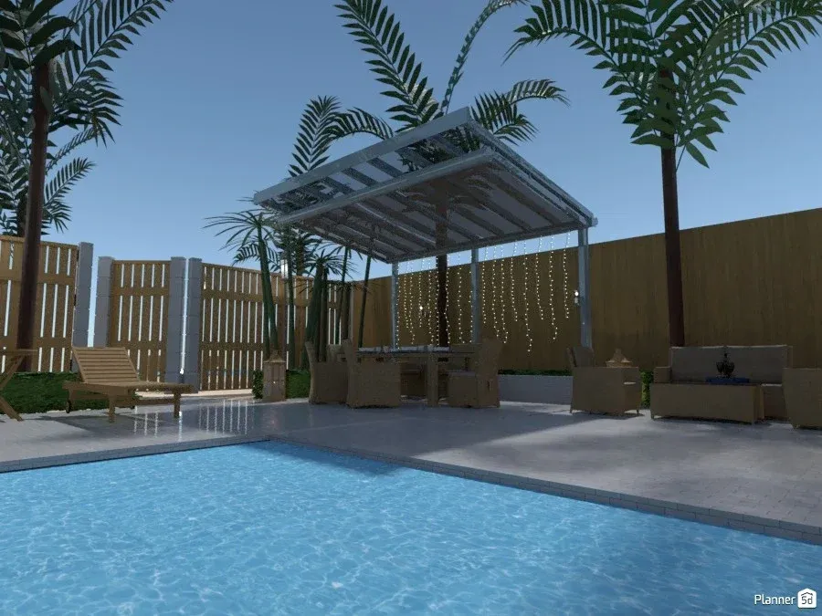 Ideias de área externa com piscina.