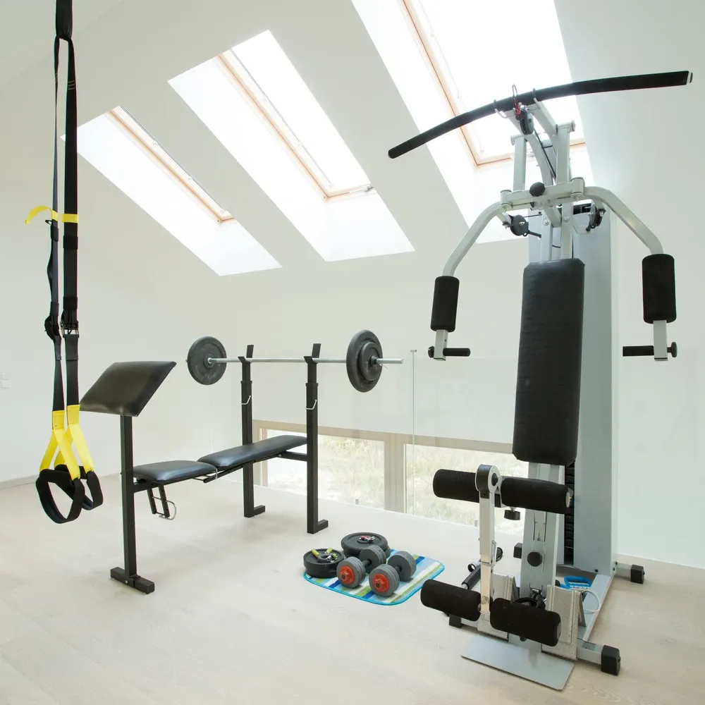 Big home gym in modern luxury house