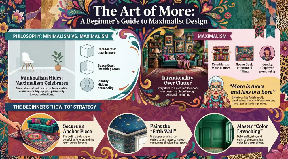 Guide to maximalist design infographic
