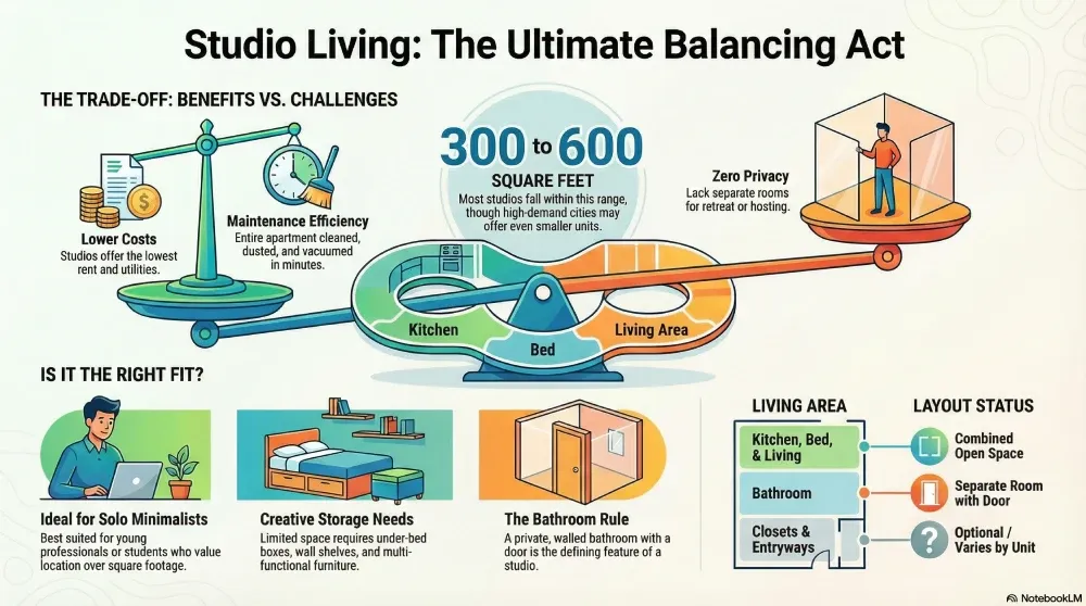 benefits and challenges of a studio apartment