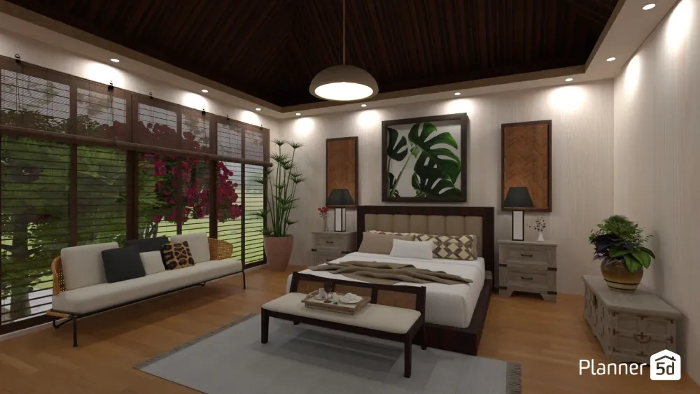 tamanho de cama, quarto 3D decorado