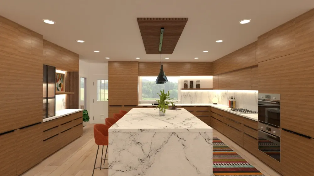 Cozinha planejada em L com ilha