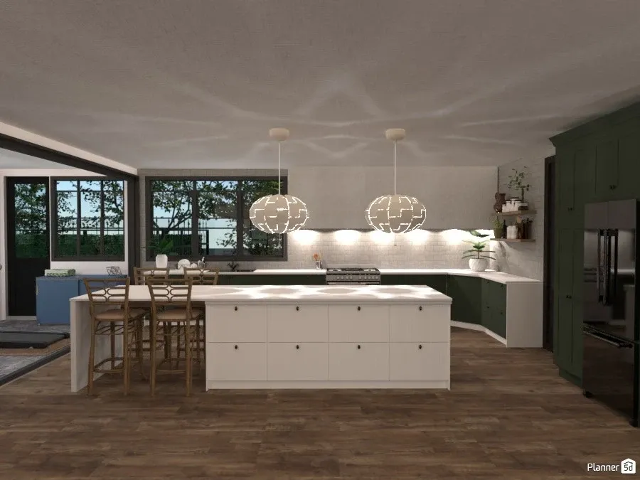 Cozinha planejada em L grande