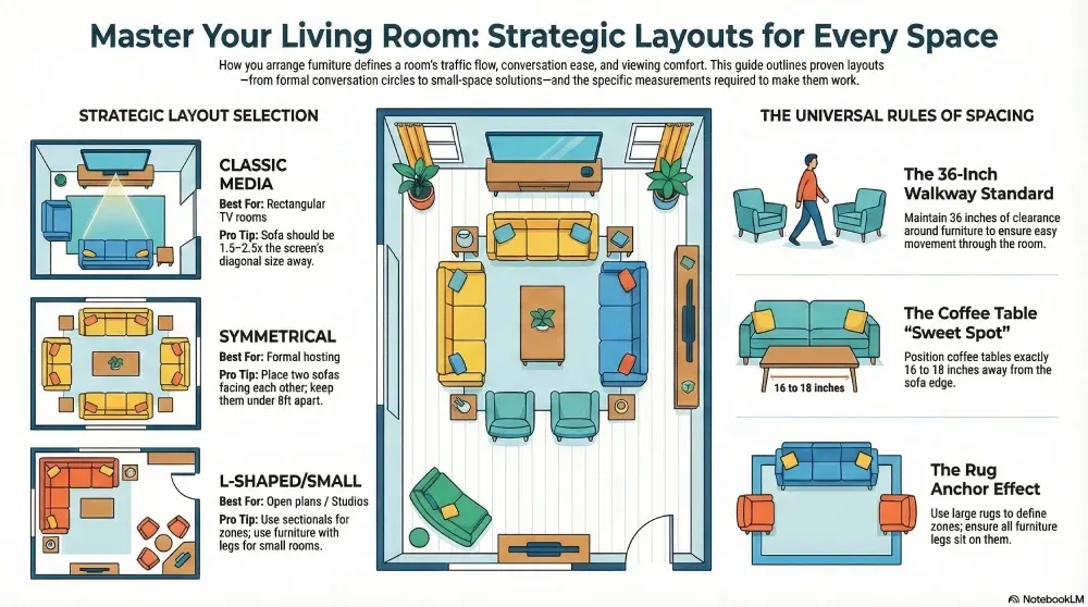 Strategic layouts for every space infographic