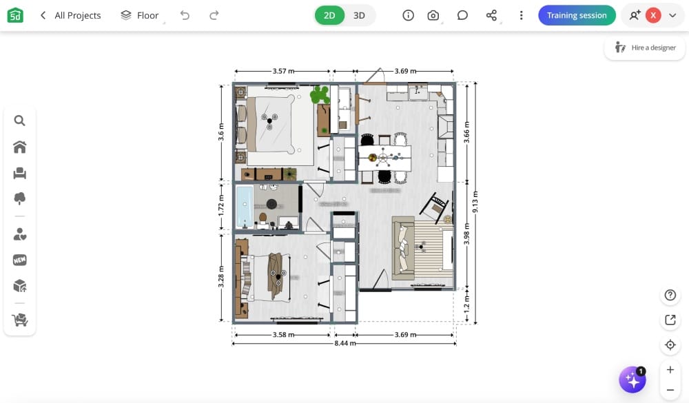 Planner 5D’s Spaces: floorplan editor