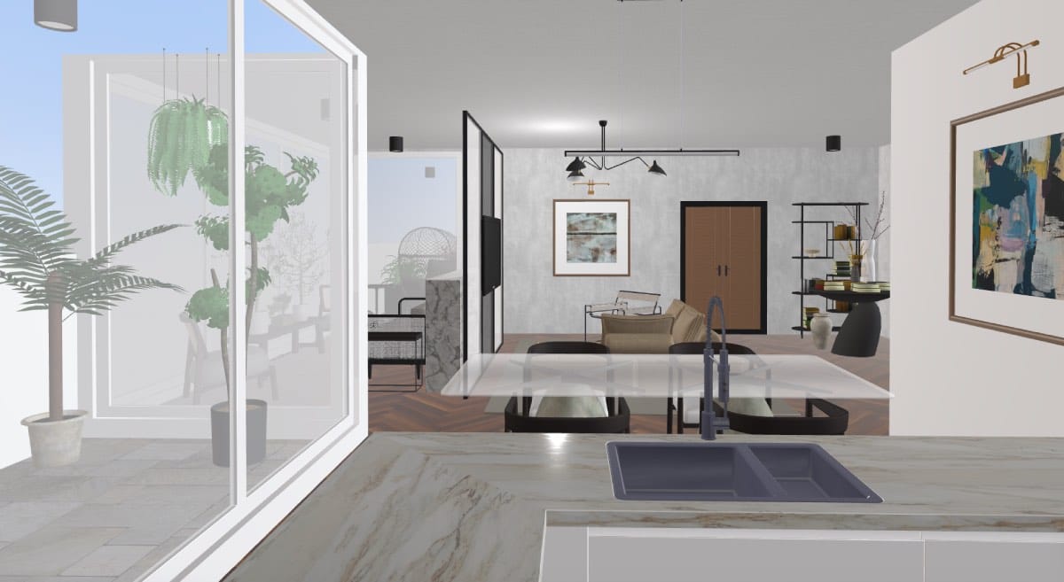 Planner 5D’s Spaces: render 3d de casa moderna